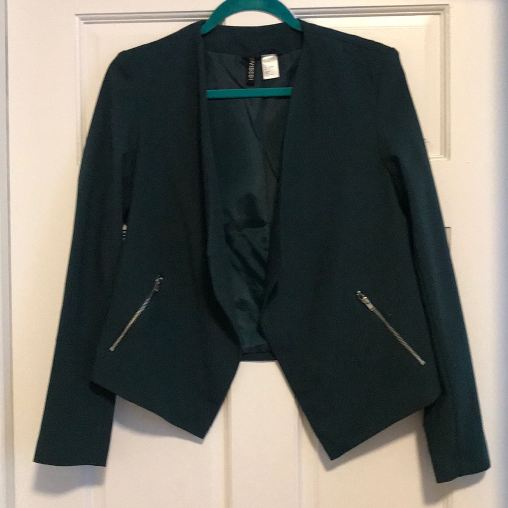 Forest green drapery blazer
